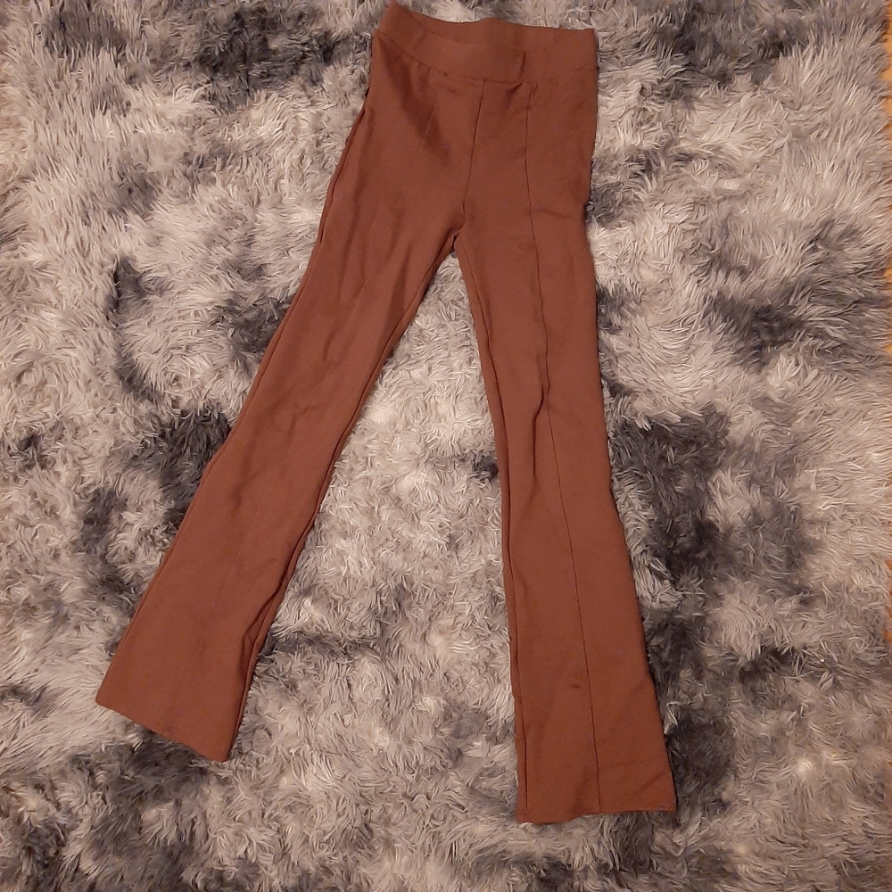 🗽Forever 21 high waisted flare front pleat brown pants